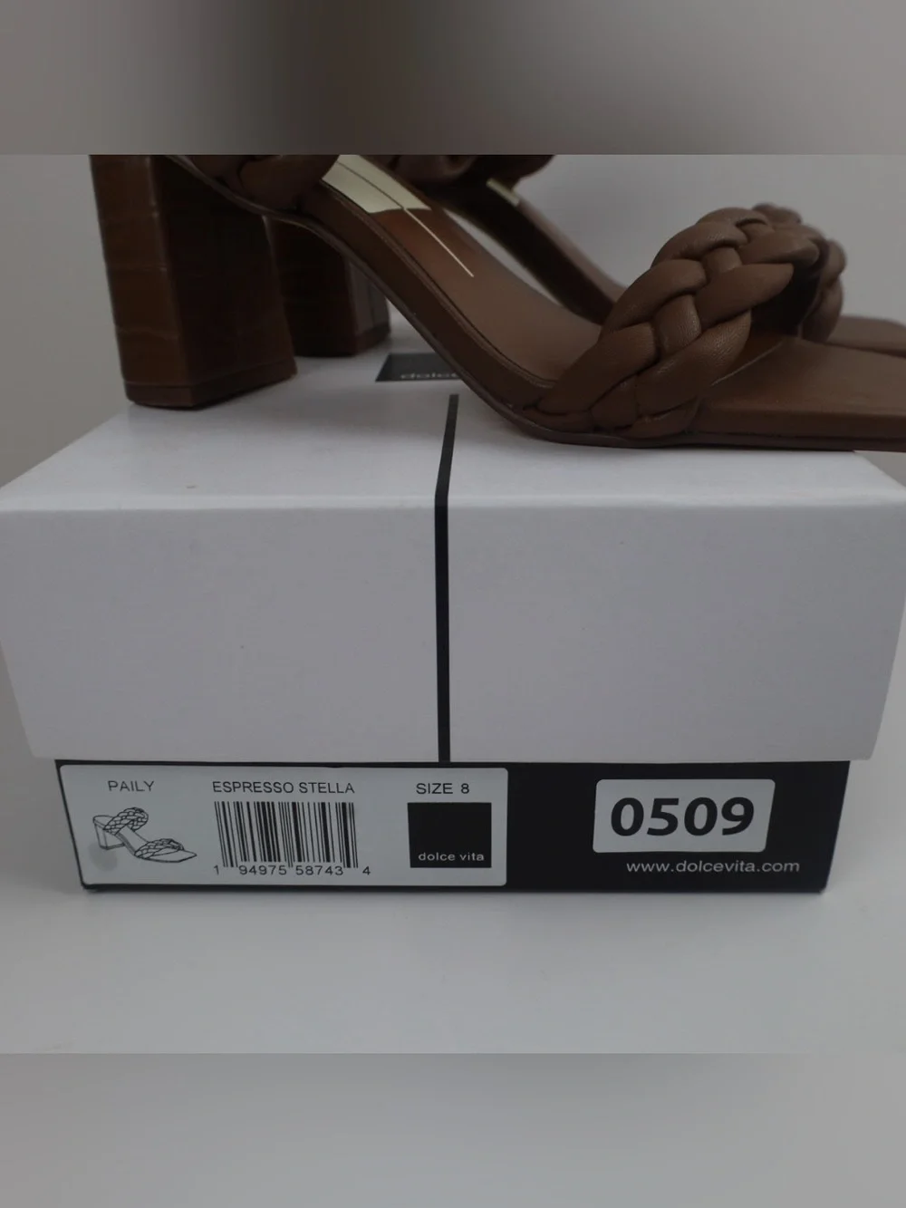 Dolce Vita Paily Espresso Stella Braided Block Heel Sandals Women’s- 8M- 0509